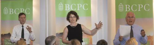 Presenting to a full-house at the joint BCPC VI event held at The Farmers Club