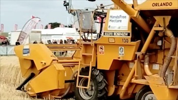 Harper Adams University hands-free combined harvester.